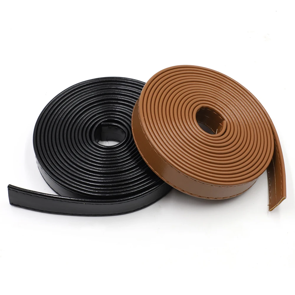 Tiras de cuero de imitación de doble cara para coche, correa de mango de cinturón Artesanal de cuero PU, negro, rojo, blanco, café, 2cm x 3m
