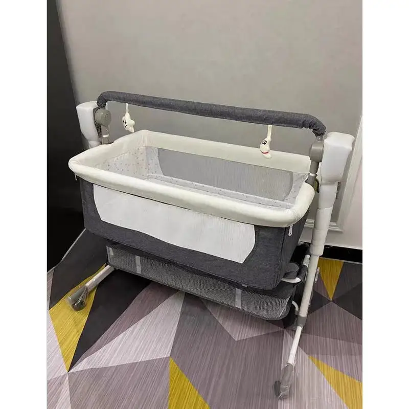 Sơ Sinh Điện Bassinet Kiêm Giá Đỡ Hình Hoa Đính Đá 3 Hẹn Giờ 5 Xoay Chế Độ Bé Ngủ, Chiều Cao Có Thể Điều Chỉnh Đầu Giường Du Lịch Giường Cũi