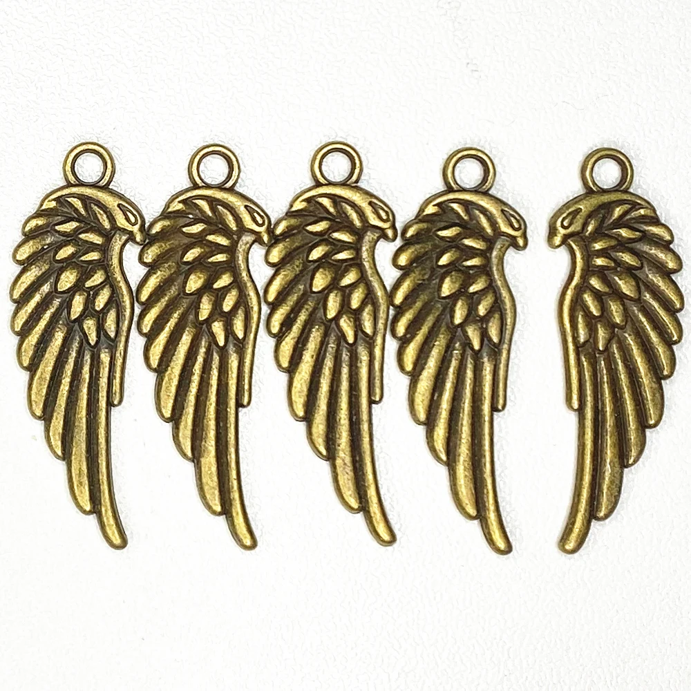 10PCS Two Color Metal Zinc Alloy Double-Faced Eagle Wing Charms Fit Jewelry Pendant Charms Makings