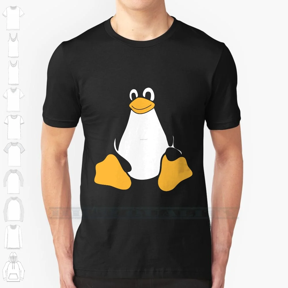 Tux Linux 100% Cotton T Shirt Youshi Coder Unix Sourse Towalds Black Animal Open Body Computer Logo Penguin Tux Sit Mascot