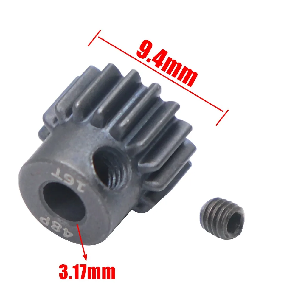 48p 3.175mm 16t 17t 18t 19t 20t 22t 24t 25t Black Steel Metal Pinion Motor Gear For 1/10 Axial Scx10 Rc Model Car Motor Parts