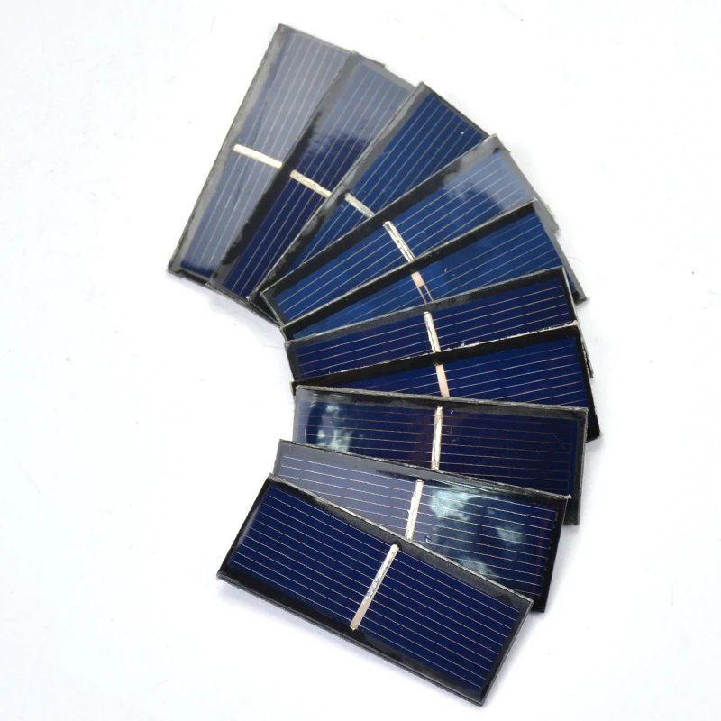 SUNYIMA 10PCS Polycrystalline Silicon Solar Panels Cells 0.5V 220mA 55*22mm Photovoltaic Panel for Diy Solar Charger