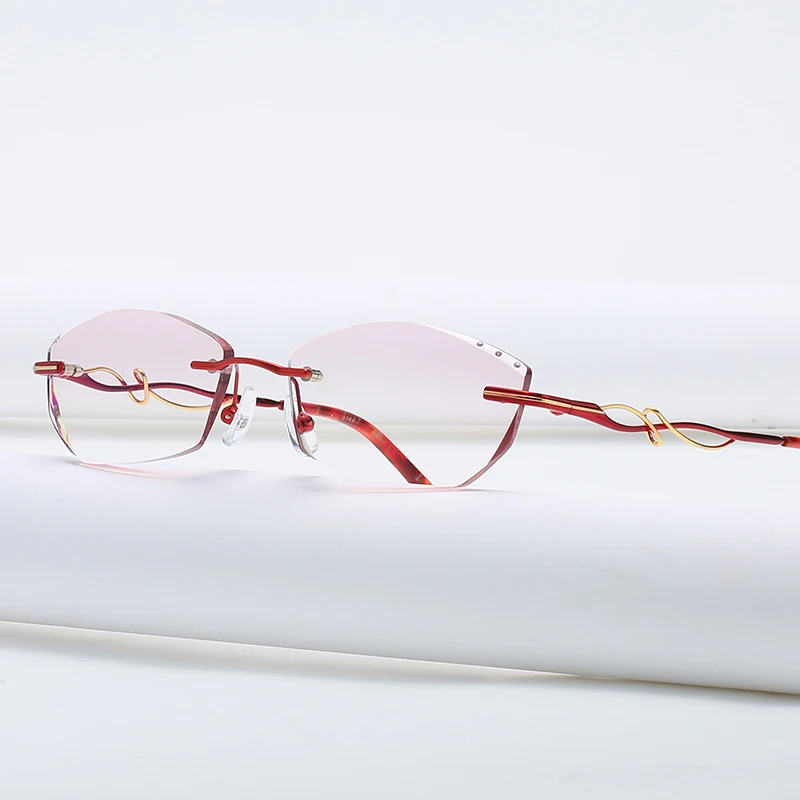 ZIROSAT 58125 Rimless Gold Glasses Frame Women Light Weight Optical Rim Eyeglasses Frames Prescription Myopia Spectacles