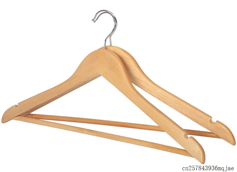 

50pcs Wooden Suit Hangers Solid Wooden Coat Hangers Multifunctional Cloth Hanger for Hotel Home Use