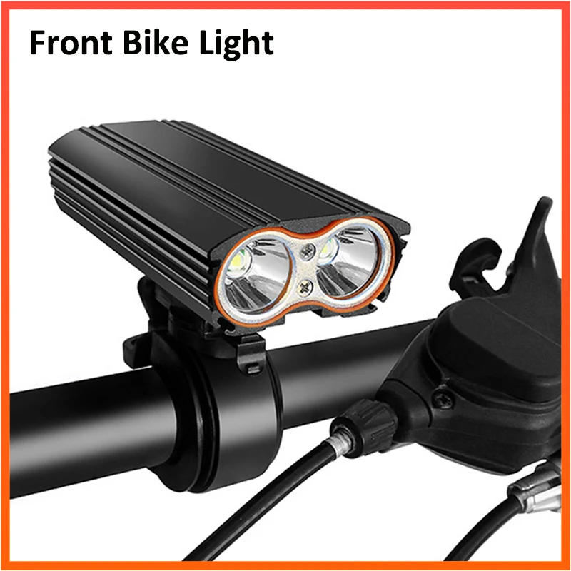 Usb Rechargeable Built-in Battery Bicycle Light Front Bike Light Flashlight Dual LED Headlight Accessories