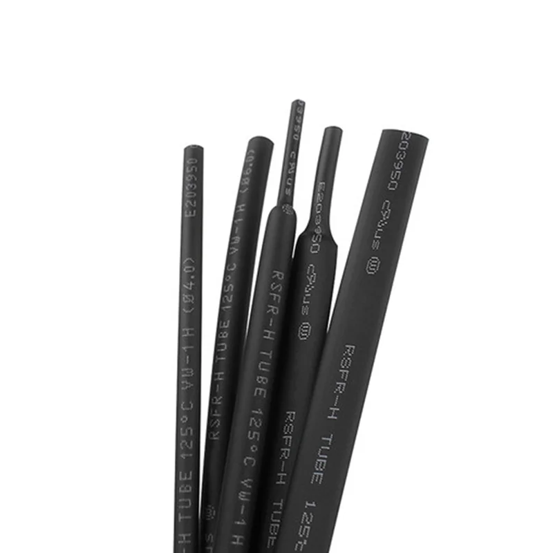 10M 2/4/6/8/10mm 2:1 Black Insulated Flame Retardant Heat Shrinkable Tube  Sleeving Wrap Wire DIY Connector Repair