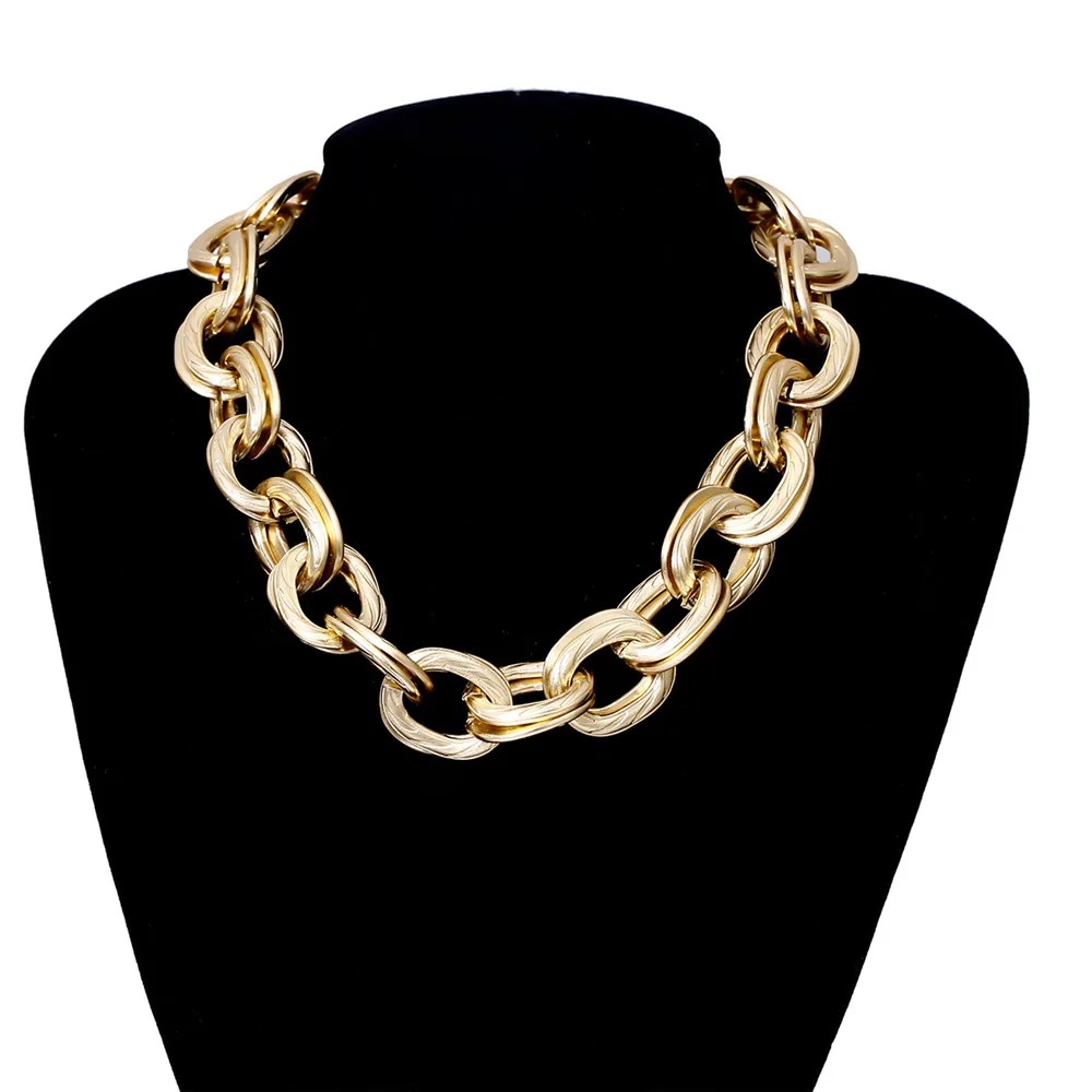 Punk Miami Curb Cuban Chain Necklace Women Collares Rock Hip Hop Big Chunky Thick Choker Necklace Steampunk Men Jewelry