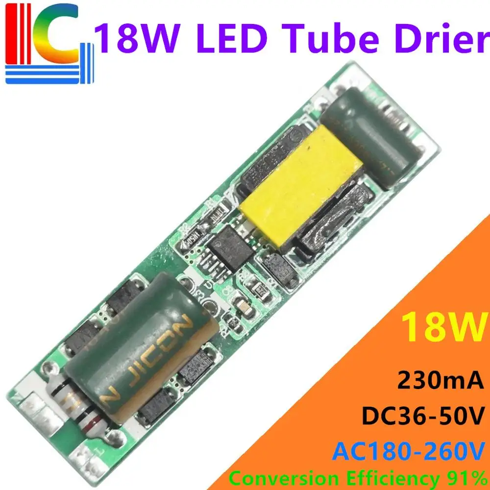 Freeshipping 9W 14W 18W LED Tube Driver DC 36-85V 230mA Power Supply 180V-260V 0.6M 0.9M 1.2M T5 T8 T10 CE Lighting Transformer