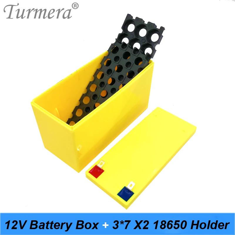 12V Li-ion Battery Storage Case Battery Box 3x7 Bracket for 12V 24V Uninterrupted Power Supply and E-bike Battery Use Turmera