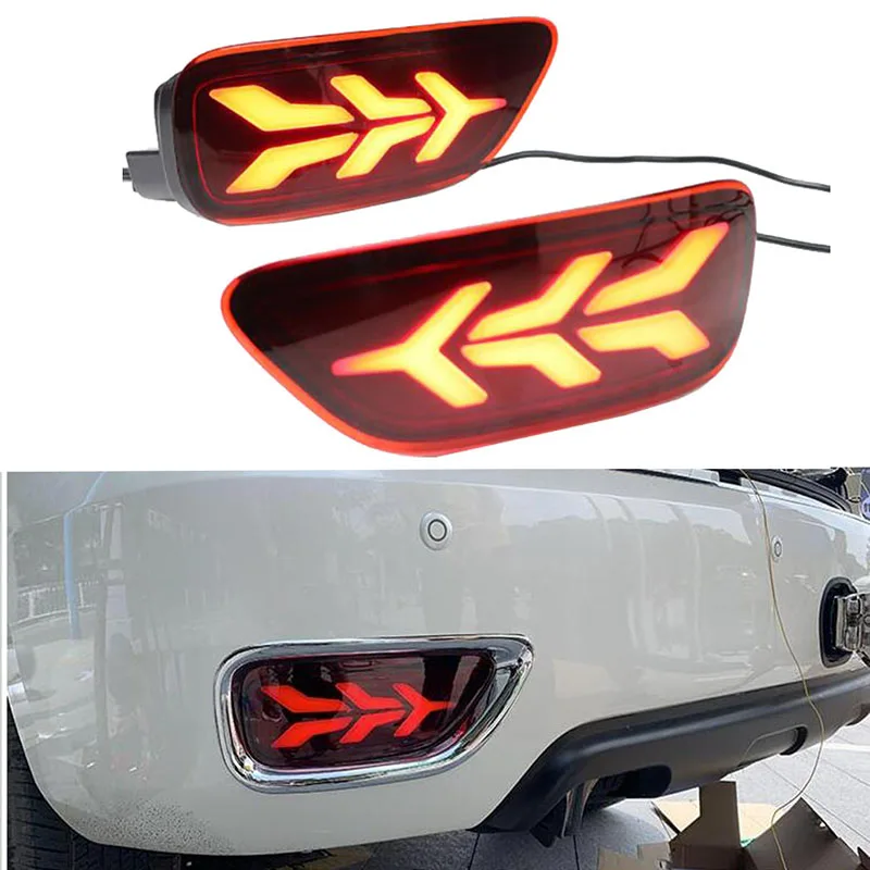 

Car LED Rear Fog Lamp Bumper Light Brake Light Dynamic Turn Signal Reflector For Nissan Patrol Y62 2012-2015 2016 2017 2018 2019