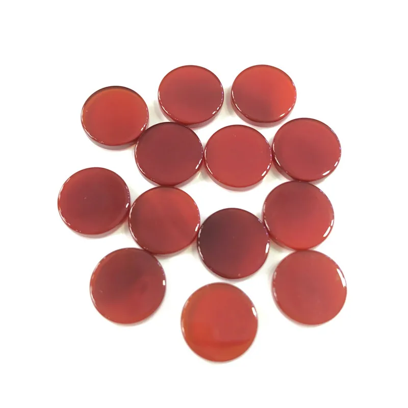 10pcs/Lot Genuine Red Agate Round disc CAB 10mm Flat Gemstones Beads Natural Stones Loose Beads Wholesale For Jewelry Making