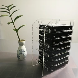 3.5 In DIY Acrylic Hard Disk Bracket Bay Desktop Computer External Hard Drive Shelf Rack HDD Storage Box Case QXNF