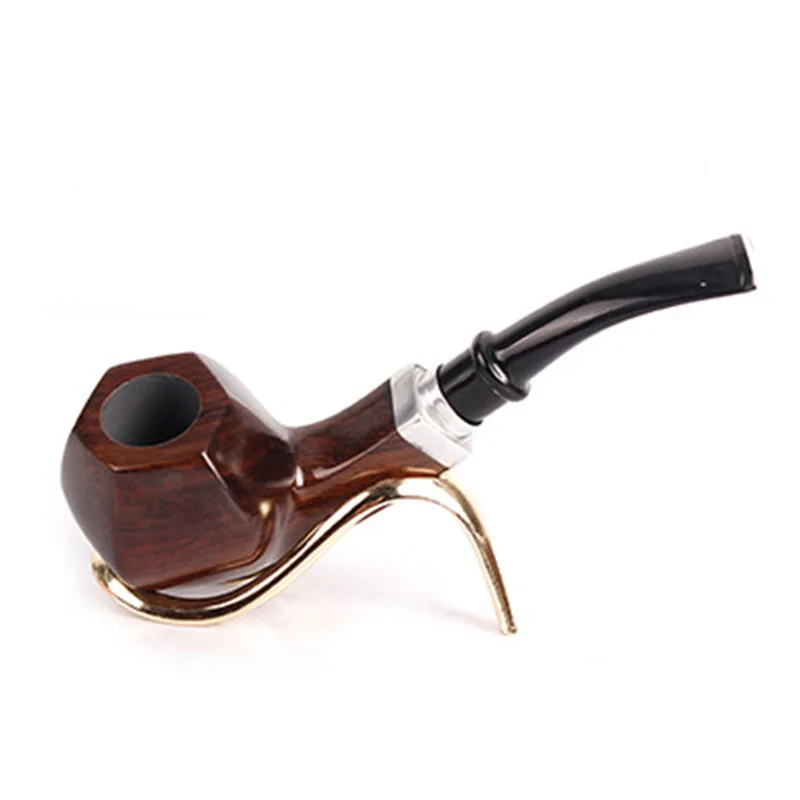 

1Pcs Ebony Wood Pipe Bent Smoking Pipe Handmade Tobacco Pipe Filter Wooden Pipe Smoke Accessory