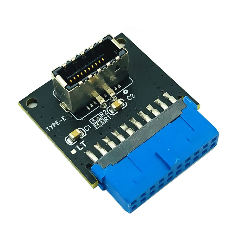 USB 3.0 Header Internal Ke USB 3.1/3.2 Tipe C Adaptor Tipe E Depan 20pin Ke 19Pin Konverter untuk PC Motherboard Connector Riser