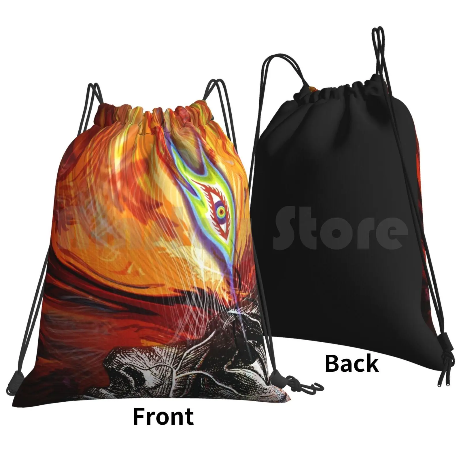 Psychedelic Rock # Alex Grey Backpack Drawstring Bags Gym Bag Waterproof New Best Trending Cover Tool James Keenan