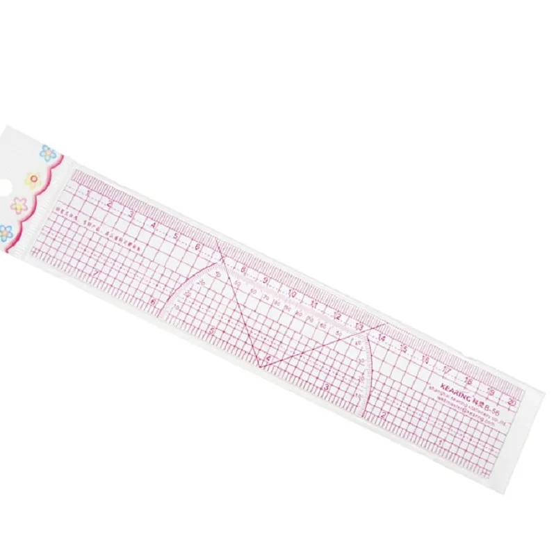 20cm Graph Ruler Garment Pattern Making Ruler Transparent Straight Ruler  B56