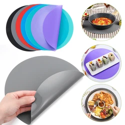 Soft Non-Stick Round Microwave Mat Resistant Silicone Baking Pad Table Mate Pastry Tray Cooking Tool Home Kitchen Accessories