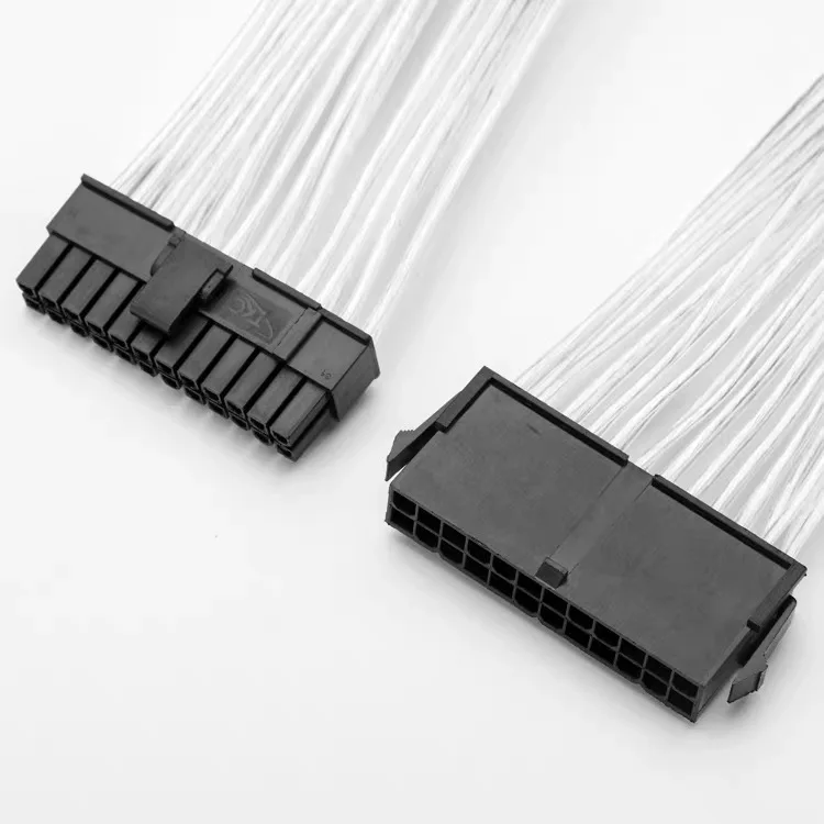 30CM 24 Pin kobieta do 24Pin męski zasilacz Adapte kabel płyta główna komputera przedłużacz ocynowany drut miedziany 24 Pin