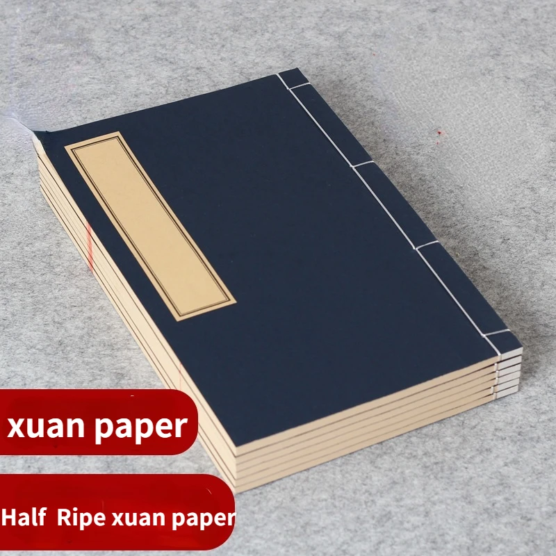 Heart Sutra Copy Xuan Paper Book Archaize Thread Bound Blank Book Vertical Lattice Calligraphy Papier Half Ripe Xuan Paper 1pc