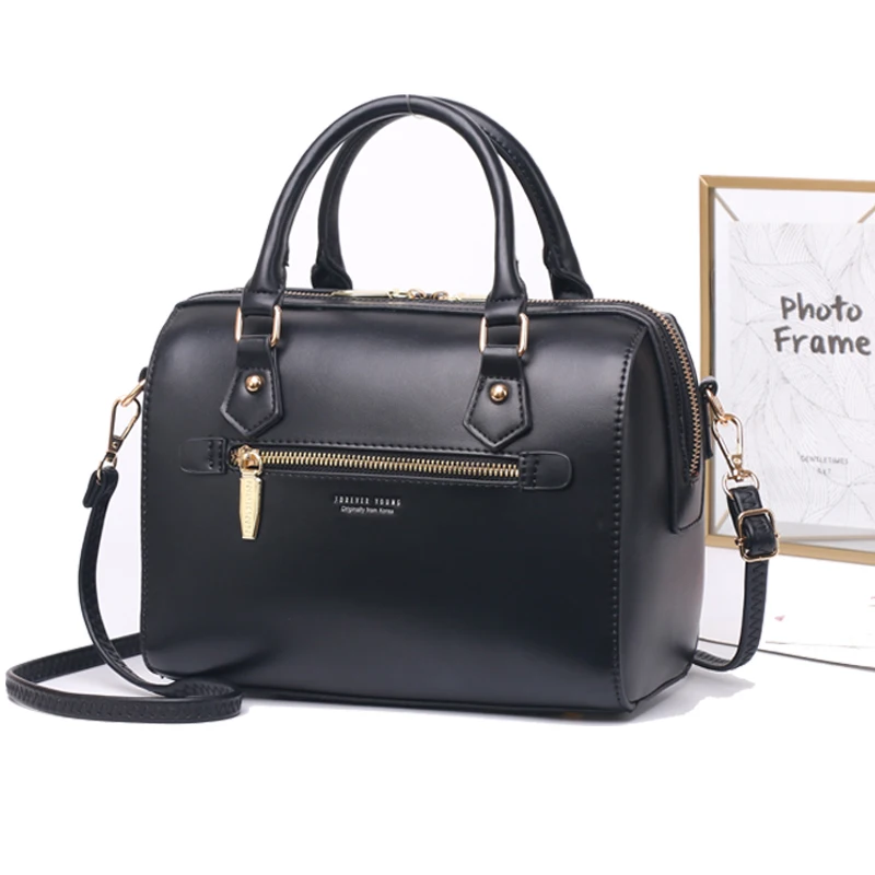 Boston Shape Pu Leather Women Handbags 2022 Lady Shoulder Bag Brand Designer Female Crossbody Messenger Bag Travel Totes Purse