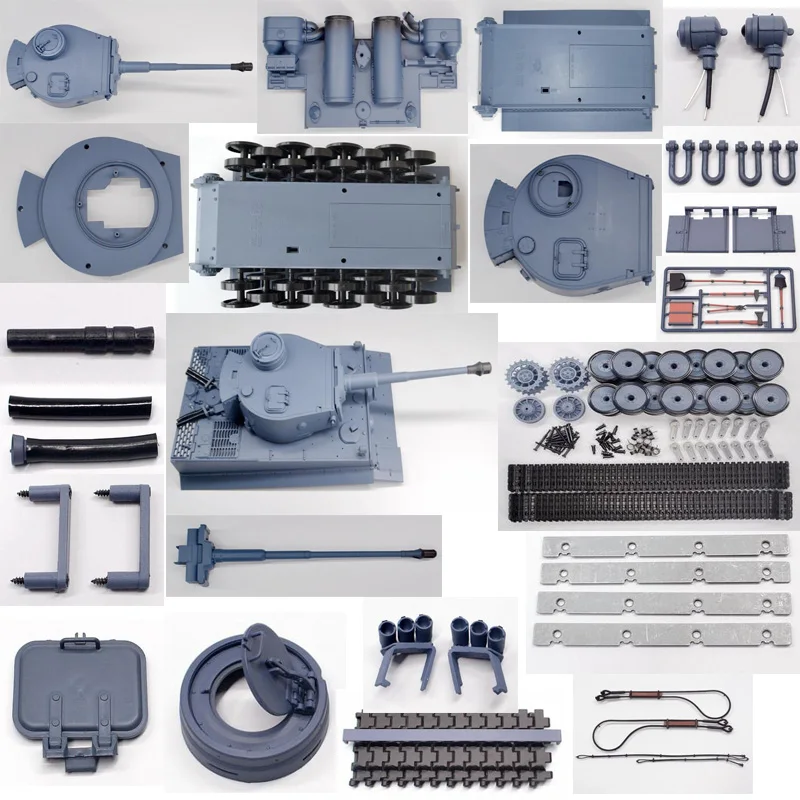 HL 1/16 3818-1 Tiger Tank repuestos pasta guardabarros cubierta redonda Cable faro anillo cañón barril
