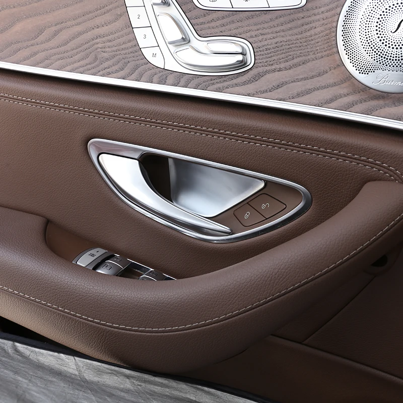 Car Inner Door Handle Bowl Cover Trim ABS Carbon Fiber For Mercedes Benz C E Class GLC W204 W205 X205 W212 W213 Auto Accessories