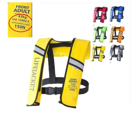 Adult Automatic and Manual Inflatable PFD Life Jacket, Life Vest, Survival Swimming Boating Fishing, 150N Buoyancy, ISO12402-3