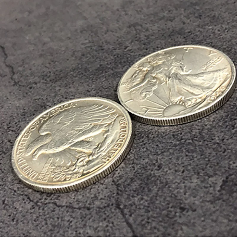 1PC Magnetic Walking Liberty Half Dollar (Super Strong, 3.05cm, Brass) Magic Tricks Coin Magia Close Up Illusions Gimmicks Props