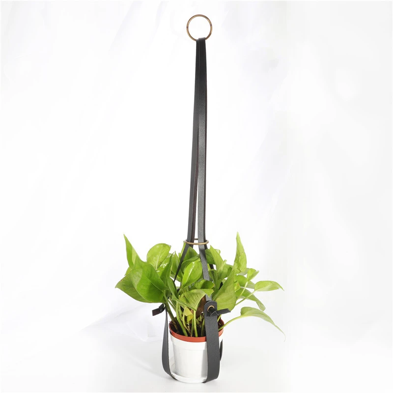 Synthetic Faux PU Leather Garden Plant Hanger Wall Decoration Flower Pot Indoor Outdoor Atio Home Hanging Basket Balcony Decor