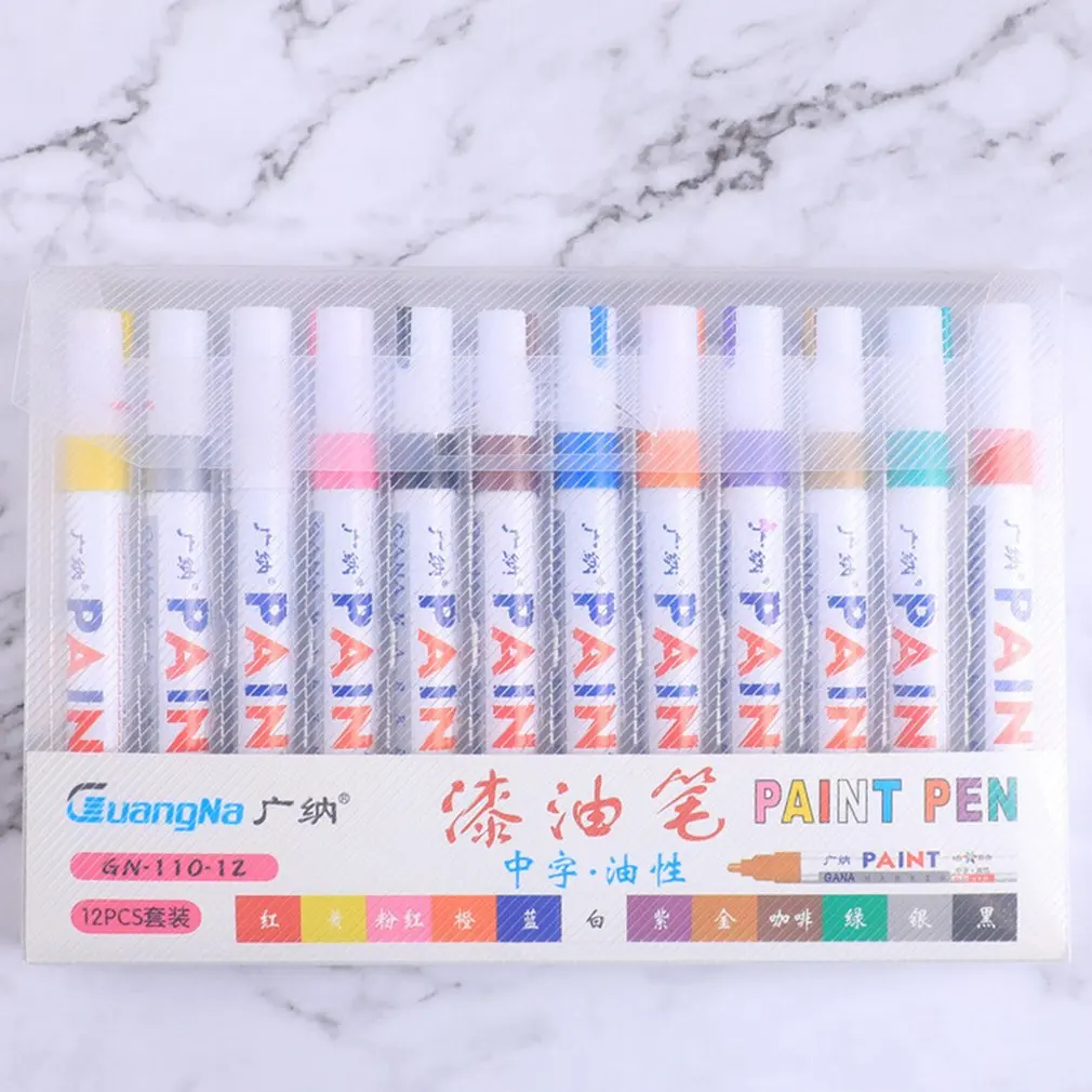 Kleurrijke Wit Waterdichte Rubber Permanente Verf Marker Pen Autoband Loopvlak Milieu Band Schilderij Dropshipping Alleen 1Pcs