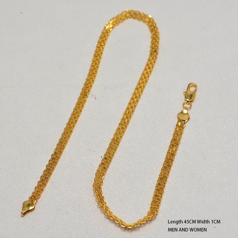 Dubai Arab Gold Color necklace For Man Women Tone Snake Chain Miami Cuba Link with Round Box and Wheat Chains Choker Jewelry