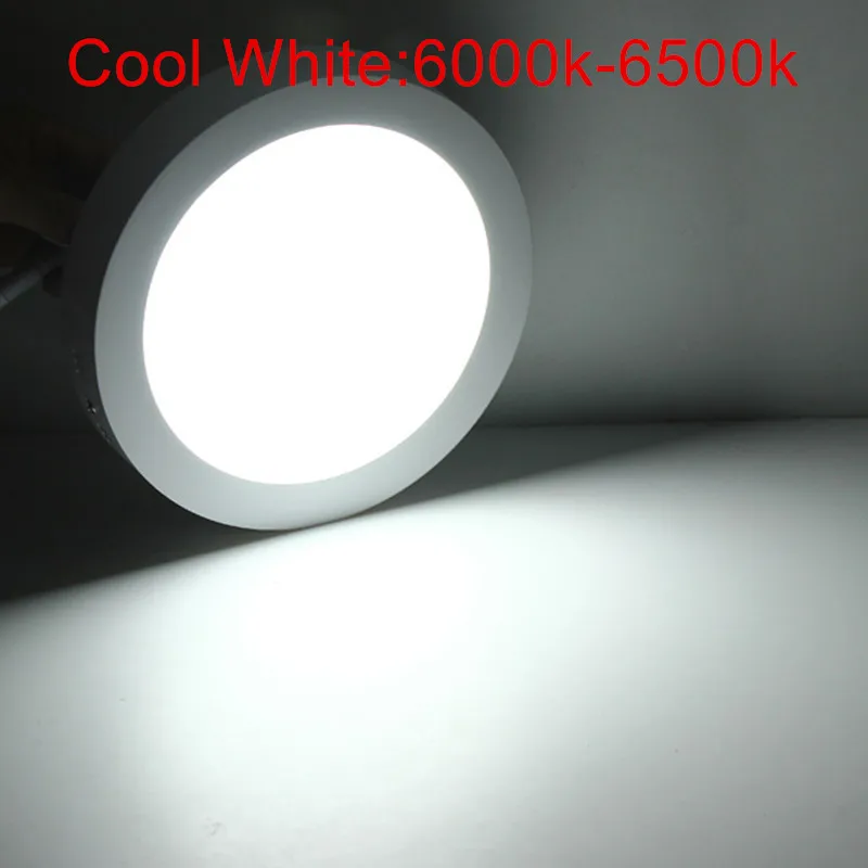 LED 패널 조명 원형 및 사각형 다운라이트, 주방 욕실 조명용 LED 표면 천장 램프, 9W, 15W, 25W, AC/DC, 12V, 24V