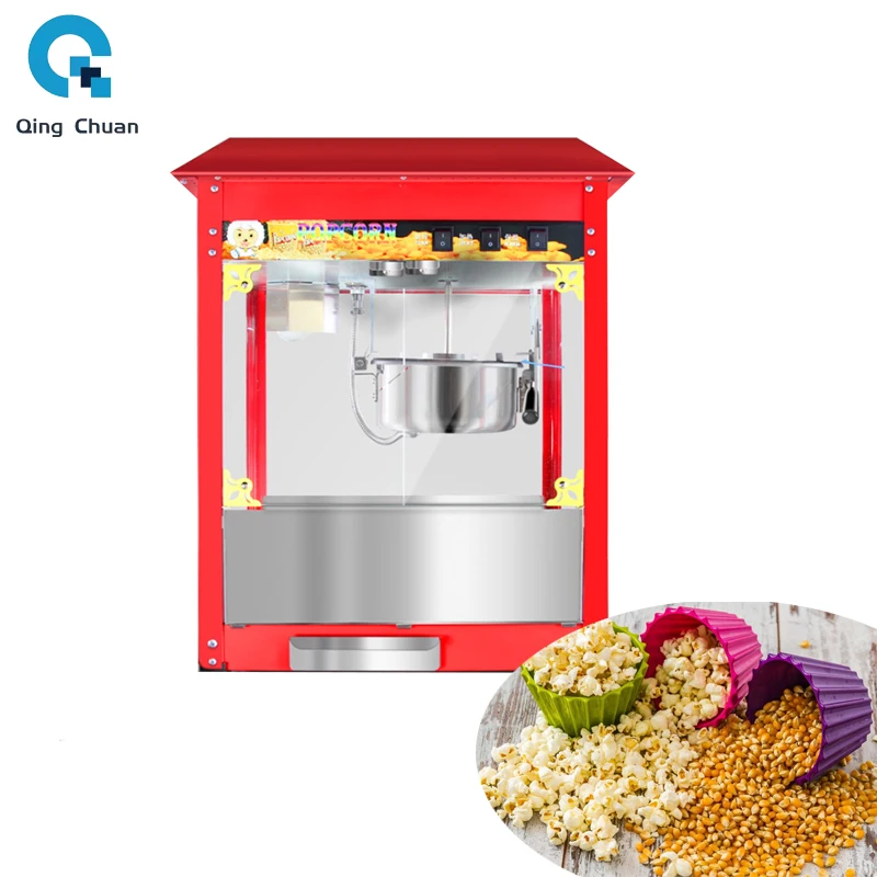 Popcorn Maker Commercial Electric Heating Corn Popping Machine 1400W