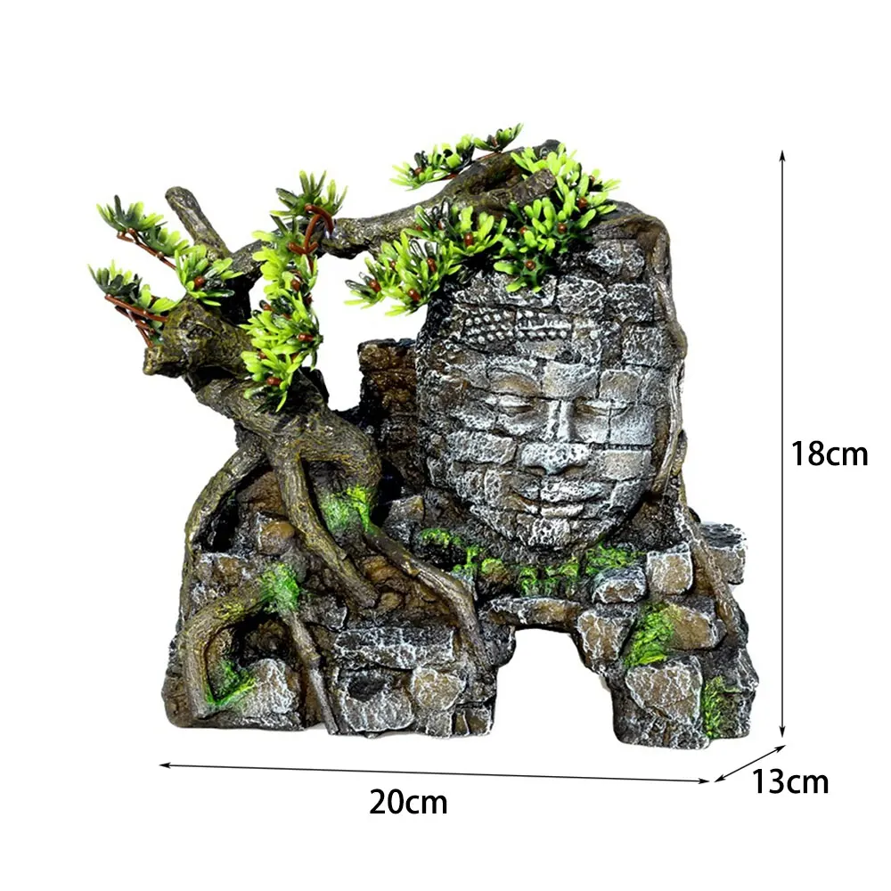Aquarium Decoration Fish Tank Landscaping Fish Shelter Buddha Statue Ornaments Resin Crafts Aquascape Home Decor Accessories