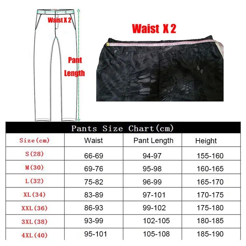 Military Uniform Tactical Pants Men Combat Multicam Pant Tatico Clothing Uniforme Militar Black Python Bottoms Hunting Clothes