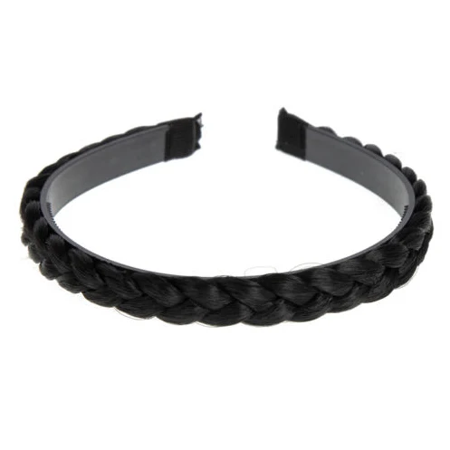 1 Piece Trendy Headband Women Braided Synthetic Hair Plaited Plait Elastic Hairband Headbands