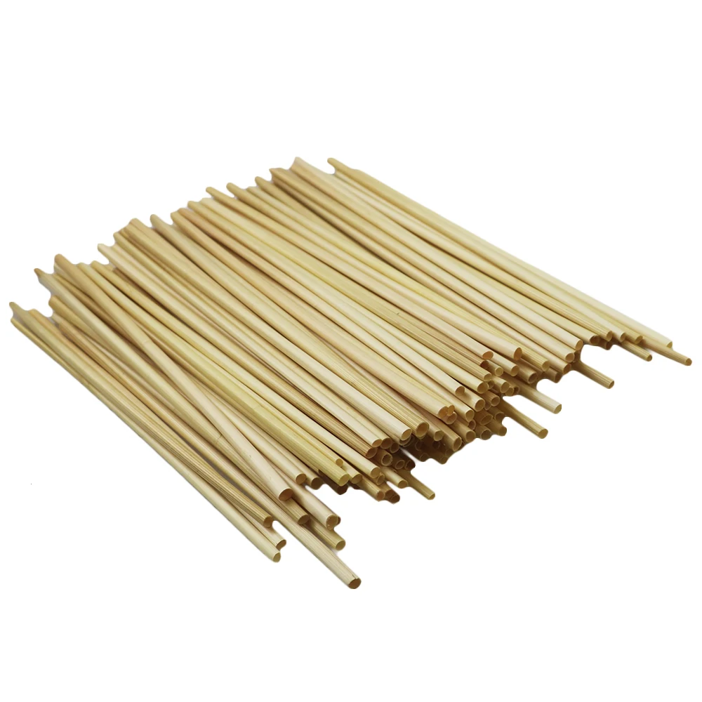 100PCS Drinking Straw Natural Wheat Straw 100% Biodegradable Straws Environmentally Friendly Portable Bar Kitchen Accessories