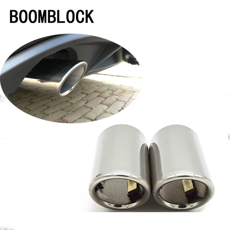 

BOOMBLOCK 2 шт. для Volkswagen VW Jetta MK6 1,4 t 2.0tdi Golf 6 7 2012-2014 Skoda автомобильный глушитель выхлопной трубы наконечник из нержавеющей стали