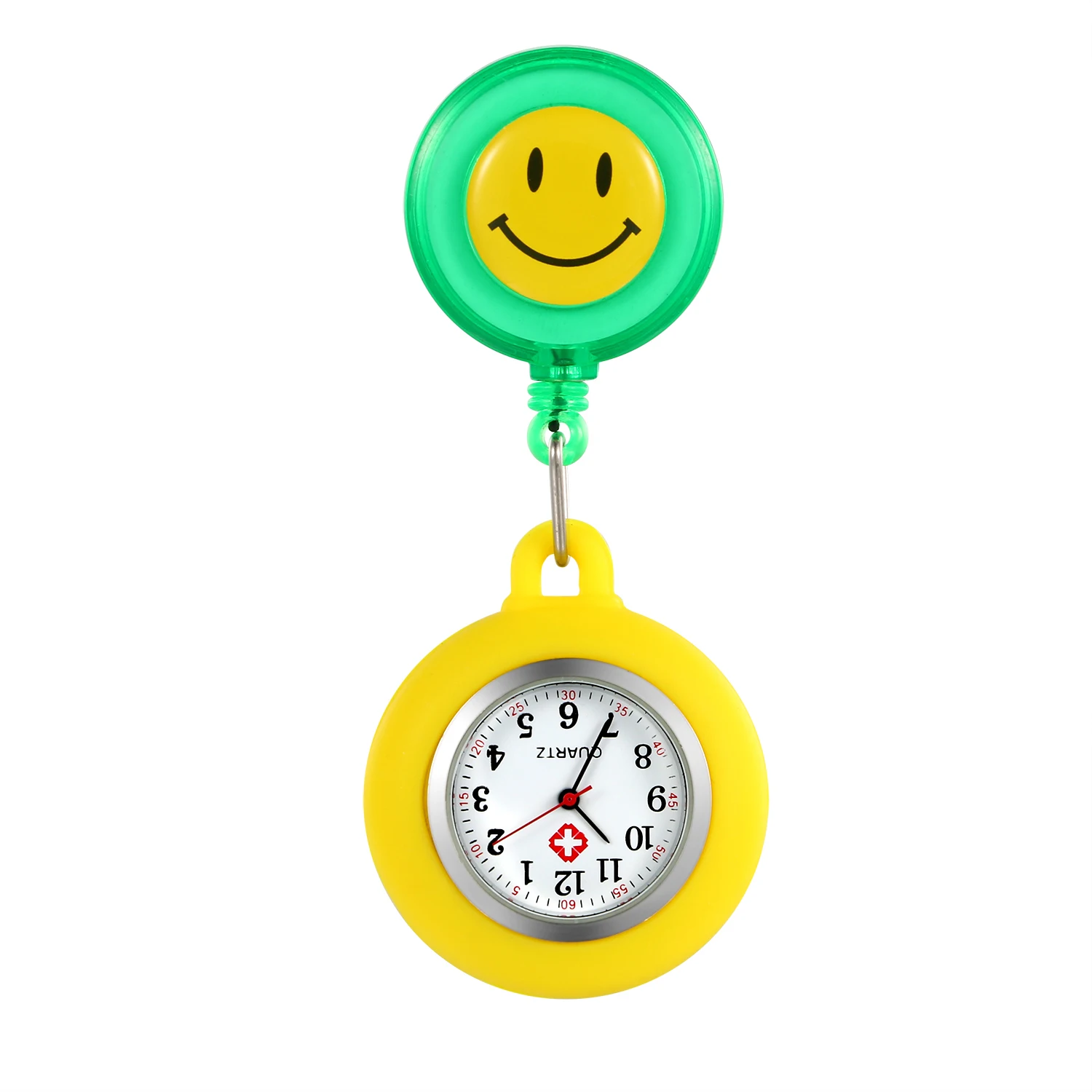 LANCARDO 2021  New Arrival Cute Cartoon Round Smiley Face Stretchable Silicone Ladies Nurse Watch Digital Dial Quartz Watch