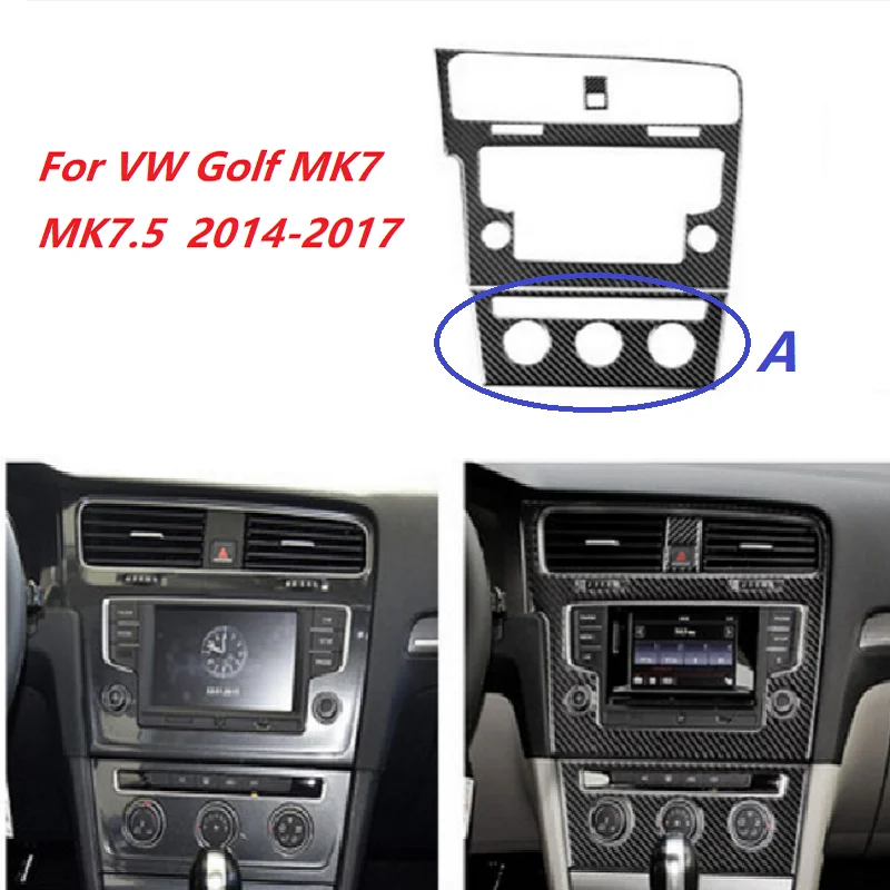 

3pcs Carbon Fiber GPS Navigation Decor Cover Trim For VW Golf MK7 MK7.5 2014-2017