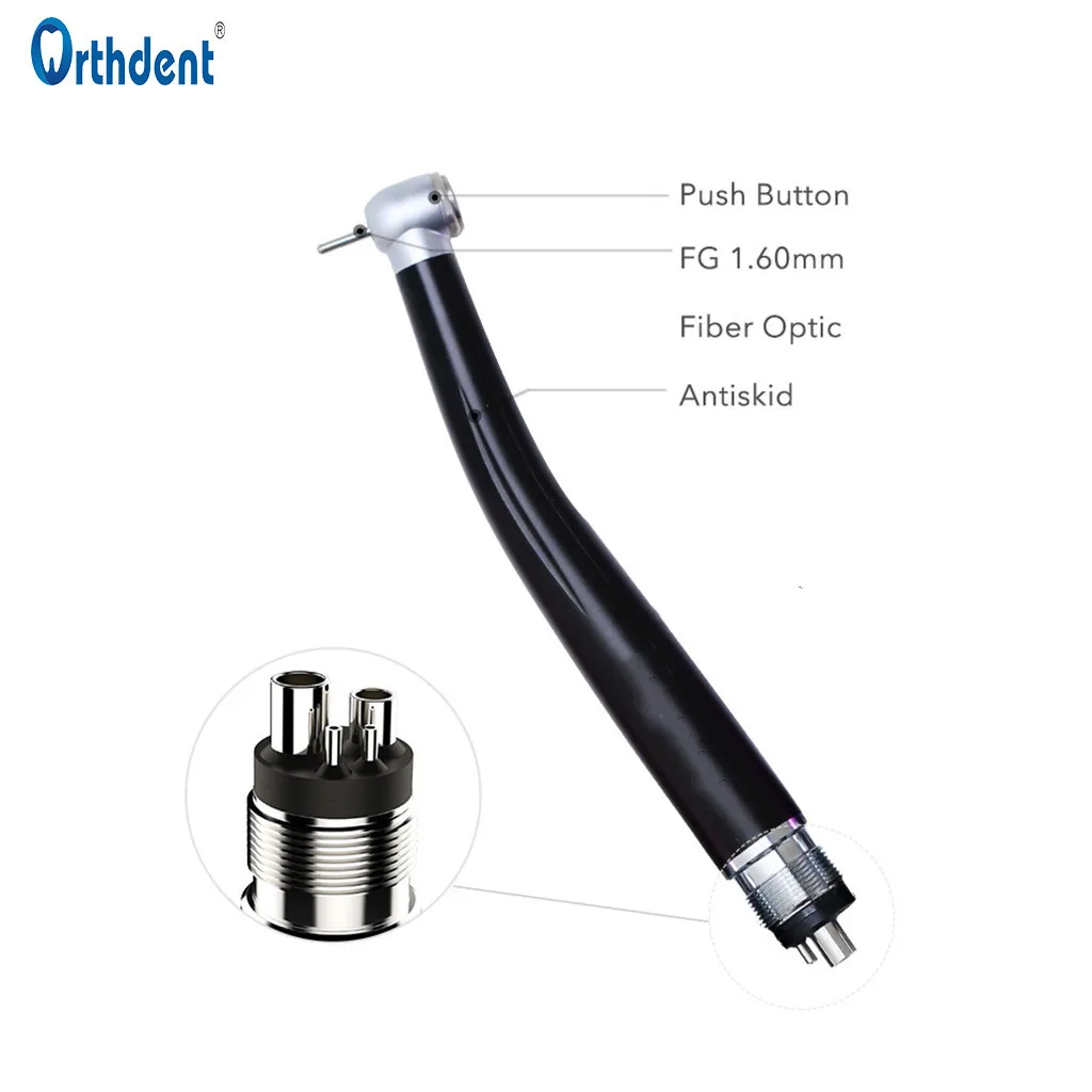 Colorful Dental High Speed Handpiece Ceramic Bearing Standard Push Button Air Turbine NSK Style Single Spray Instrument