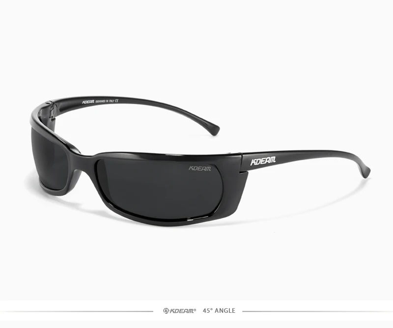 KDEAM Outdoor Sport Brille Polarisierte Sonnenbrille Männer Einzigartig Shaped Gläser Mit Harten Box Minimal Design 2021 – Detail 8