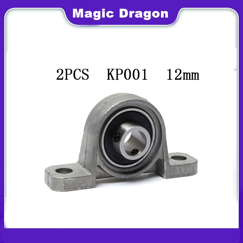 

Free Shipping 2pcs Pillow Block Bore KP001 12mm High quality Inner Diameter Zinc Alloy Metal Ball Bearing 12MM KP001