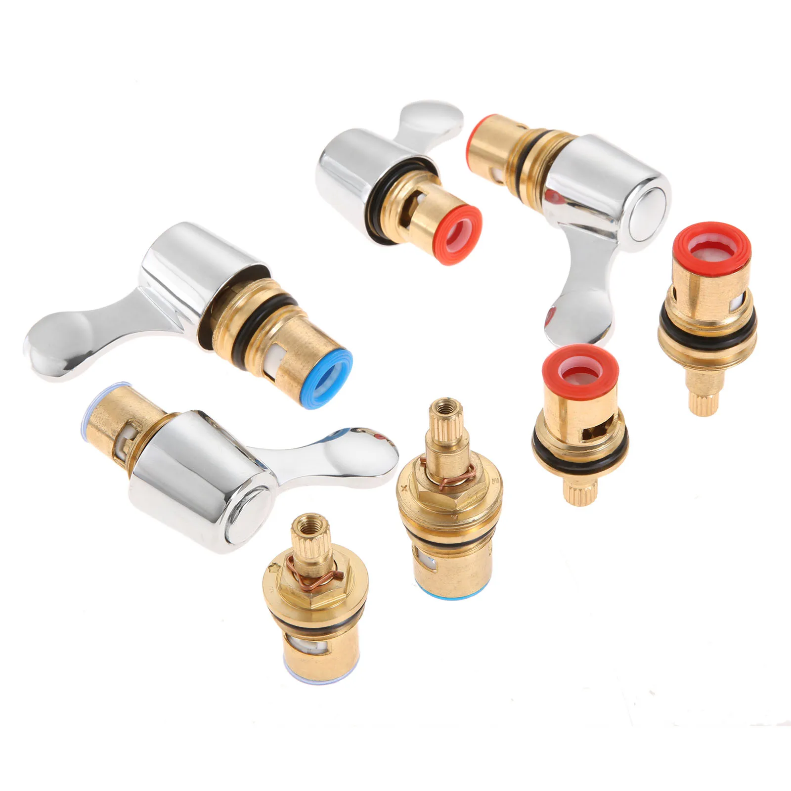 1PC Replacement Tap Valves With Screws 20 Teeth Brass & Ceramic Bathroom Washbasin Kitchen Faucet Durable 43mm*53mm