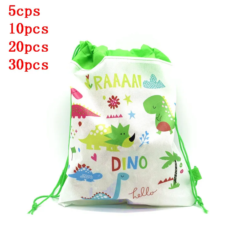 5/10/20/30PCS Cartoon Dinosaur Drawstring Bags Kids Drawstring Backpack Baby Clothes Clothings Children Organizer School Bags