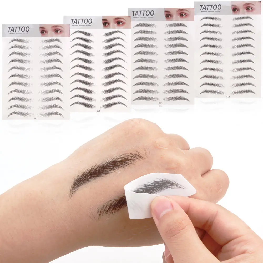 4D Hair Like Eyebrows Makeup Waterproof Transfer Tattoo Stickers Long Lasting Enhanc Natural Woman False Eye Brow Cosmetics Tool