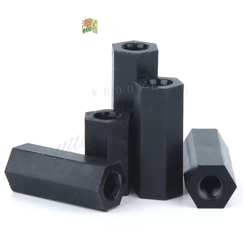 50PCS  20PCS nylon spacer M2 M2.5 M3 M4*L female to Female Black Nylon Standoff spacer