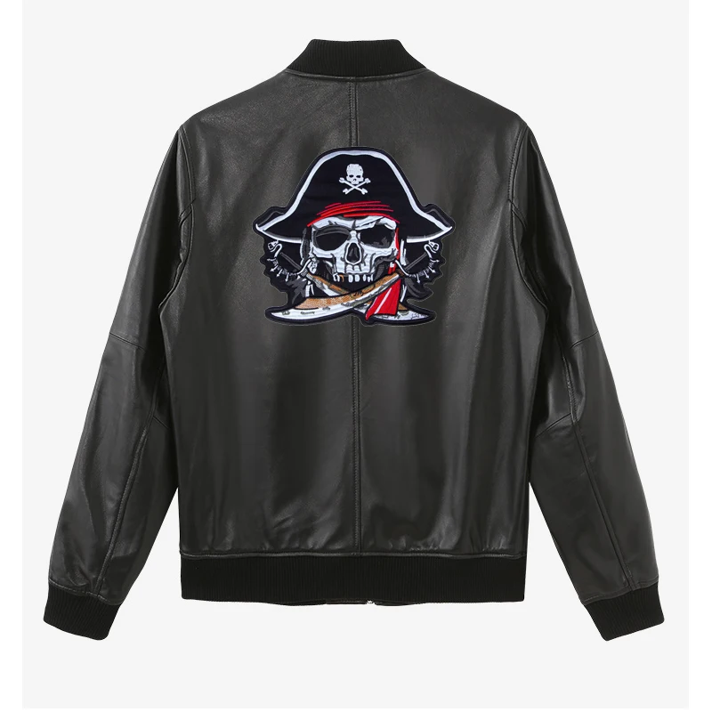 9.6 inches skull pirate duoble Broadsword large Embroidery Patches for Jacket Back Vest Motorcycle Biker 24.5*22.5cm For sewing