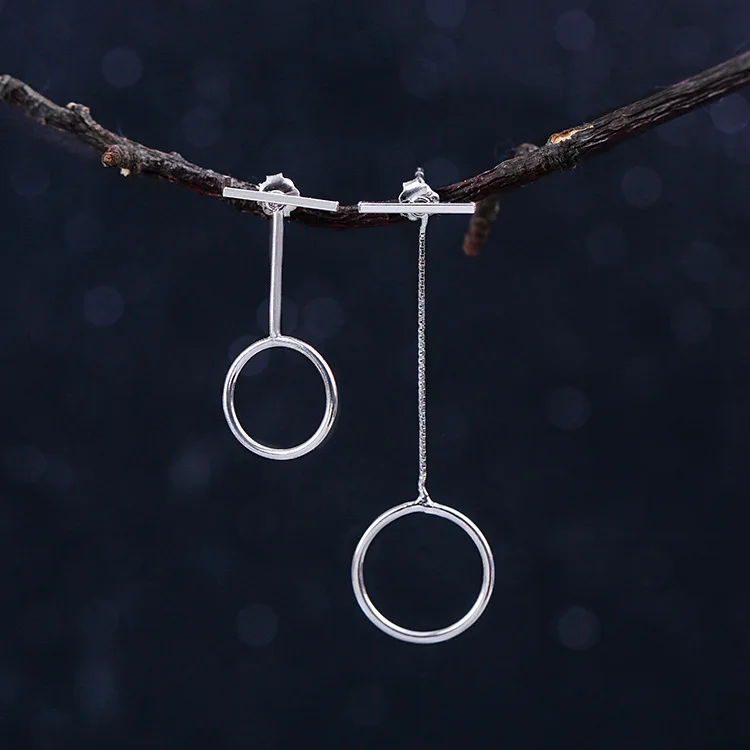REETI 925 sterling silver Asymmetric circle Stud Earrings for Women Elegant Wedding Jewelry pendientes mujer moda 2019 Brincos