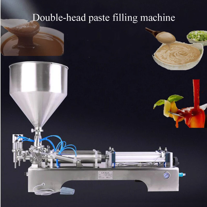 

110v 220v double head pneumatic paste filling machine stainless steel quantitative filling machine